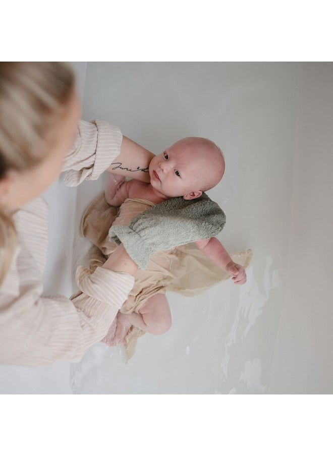 mushie Baby Bath Mitt | Organic Cotton | Pack of 2 (Fog)