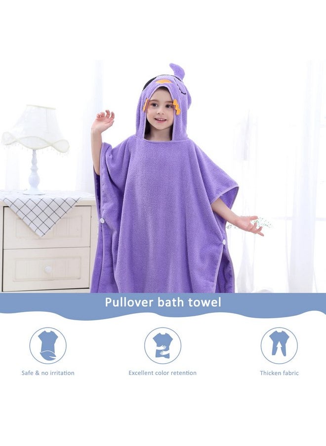 MICHLEY Hooded Baby Towel Unisex Beach Bath Poncho, Soft Cotton Animal Kids Bathrobe for 2-6 Years, 27.5