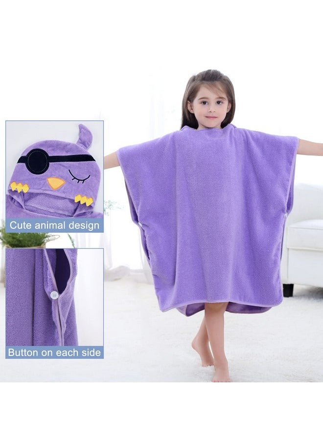 MICHLEY Hooded Baby Towel Unisex Beach Bath Poncho, Soft Cotton Animal Kids Bathrobe for 2-6 Years, 27.5
