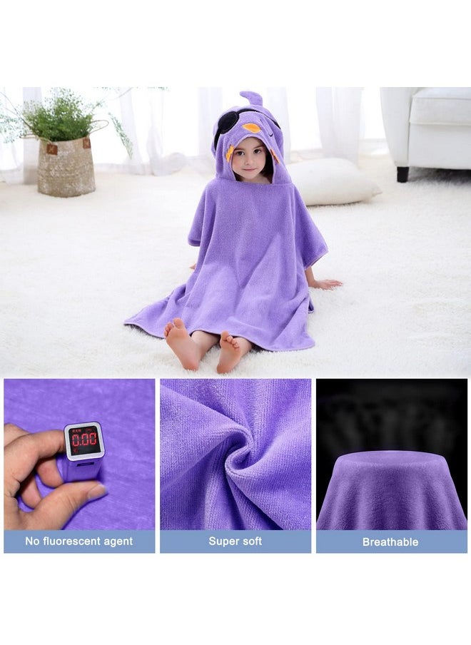 MICHLEY Hooded Baby Towel Unisex Beach Bath Poncho, Soft Cotton Animal Kids Bathrobe for 2-6 Years, 27.5