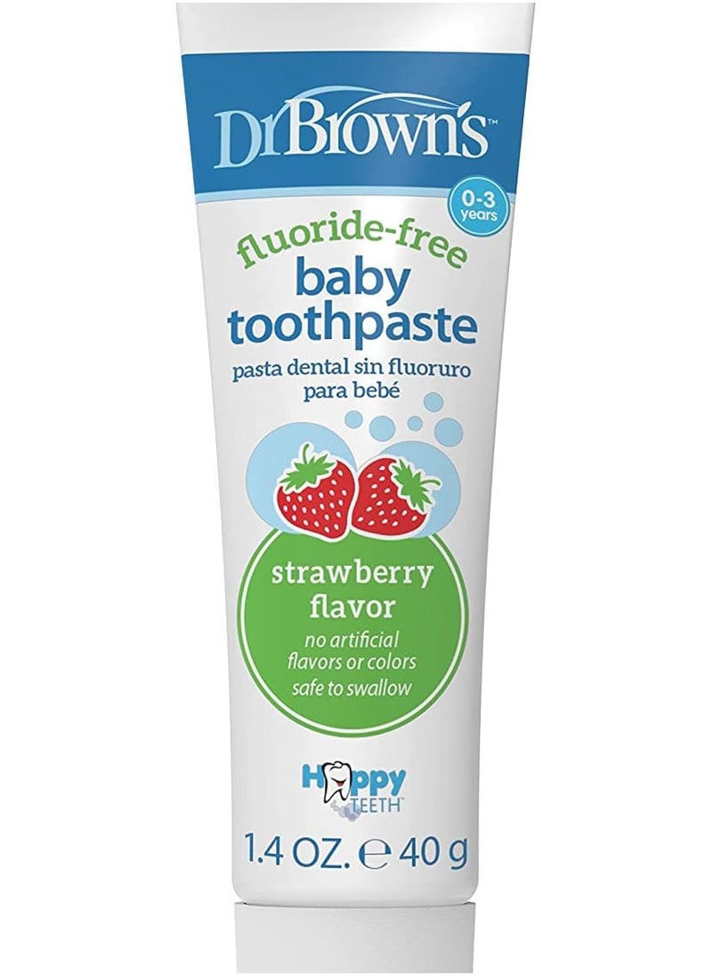 Dr. Brown's Baby Toothpaste, Strawberry Flavor, 40g