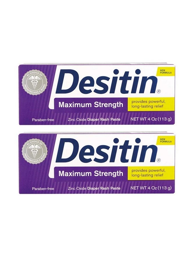 DESITIN Maximum Strength Diaper Rash Paste 4 Ounce (Pack of 2)