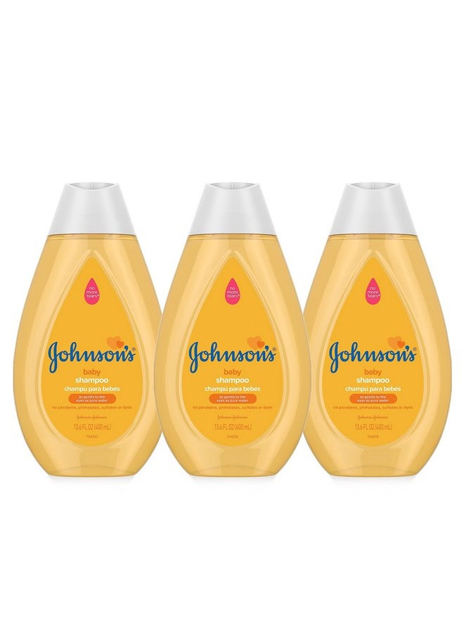 Johnson's Baby Shampoo with Tear-Free Formula, Shampoo for Baby's Delicate Scalp & Skin & Gently Washes Away Dirt & Germs, Free of Parabens, Phthalates, Sulfates and Dyes, 13.6 fl. oz (Pack of 3)