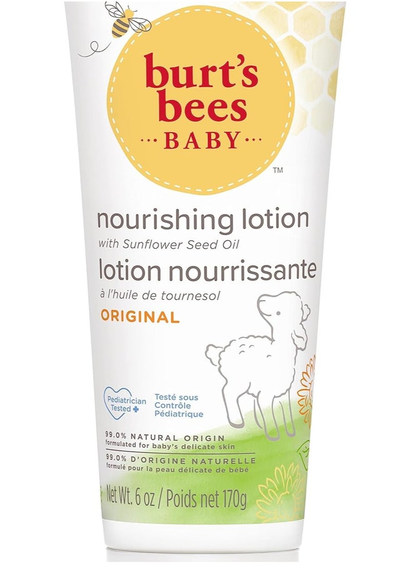 Burt's Bees Baby Lotion, Nourishing Baby Moisturiser, Ultra-Gentle For Delicate Skin & Daily Care, 170 g