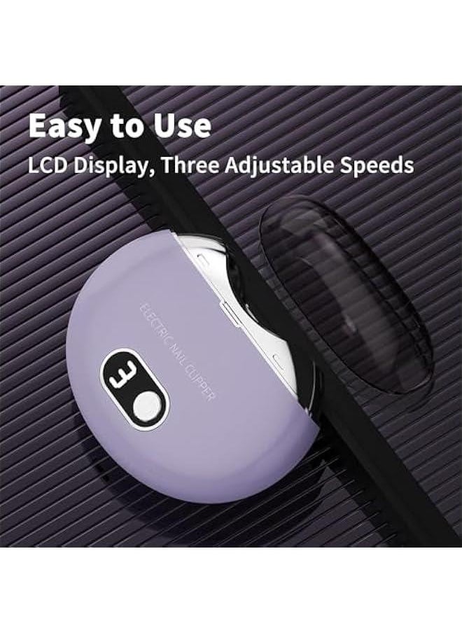 Electric Nail Clipper, USB Rechargeable Automatic Nail Clipper with Power Display, 3-Speed Adjustment Electric Toenail Clippers, Ultraviolet Disinfection Electric Nail Clipper Baby