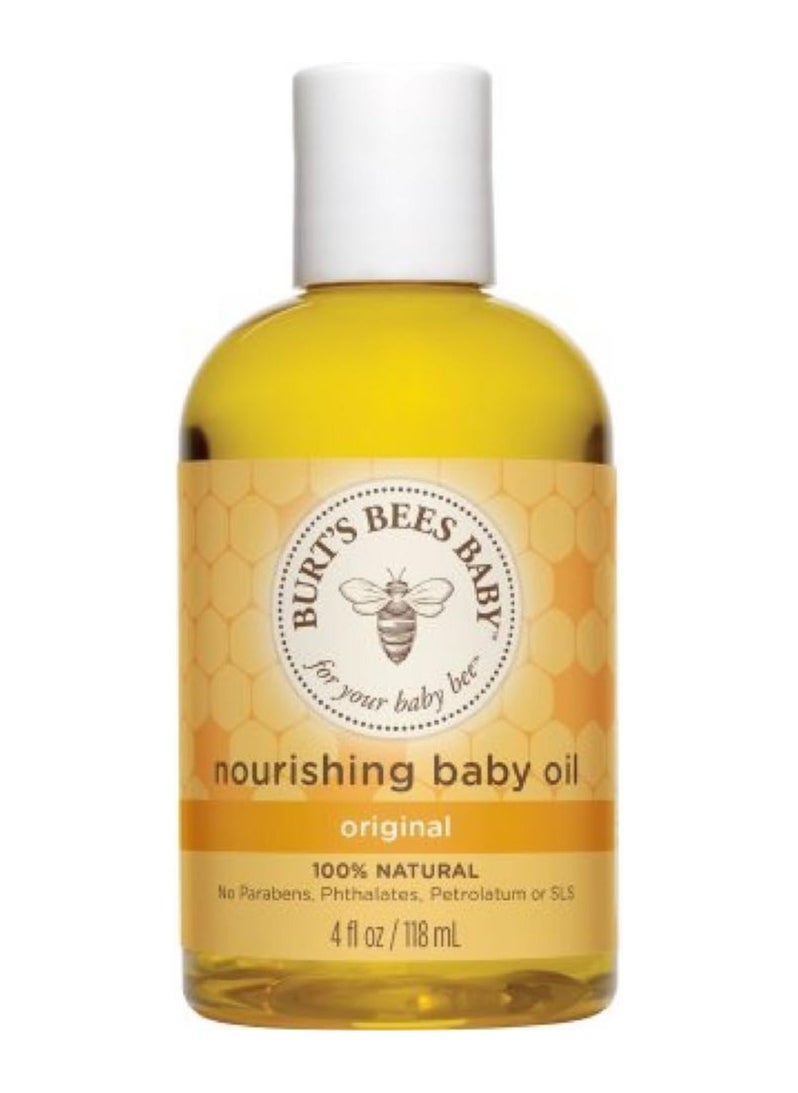 Burt's Bees Baby 100% Natural Baby Nourishing Oil, 4 Ounces (Pack of 2) (Packaging May Vary)