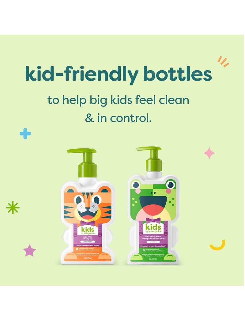 Babyganics Kids Detangler, Berry Berry, Tames Tangles, 8 Fl Oz (Pack of 2)