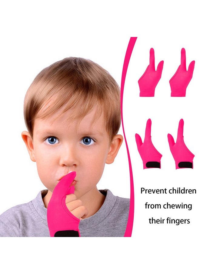 4pcs Thumb Sucking Guard Gloves Kids Anti Thumb Sucking Glove Chewy Compression Thumb Sucking Stop Nail Biting Finger Biting Glove for Kids Thumb Guard for Ages 5-12
