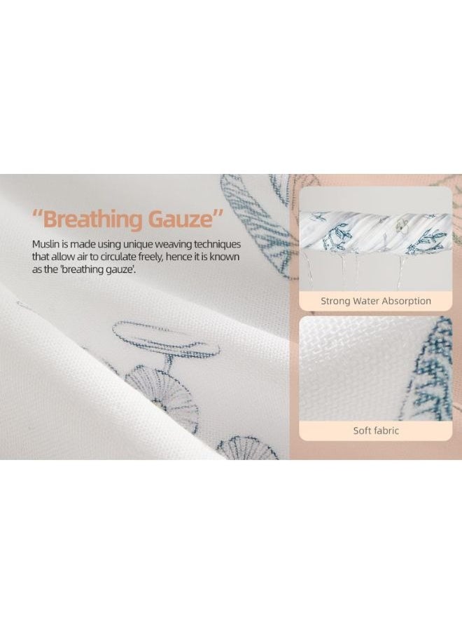 Cozy, Absorbent, Skin-Friendly Breathable Premium Baby Muslin Swaddle Blanket, 120 X 120 CM