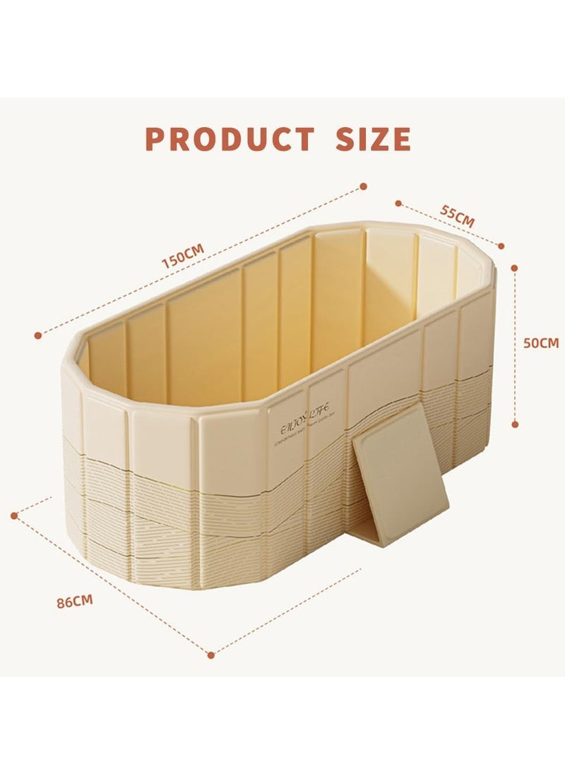 Easy-Setup Portable Folding Bathtub with Lid - Perfect for Home, Balcony, or Patio Use, Portable Bathtub
