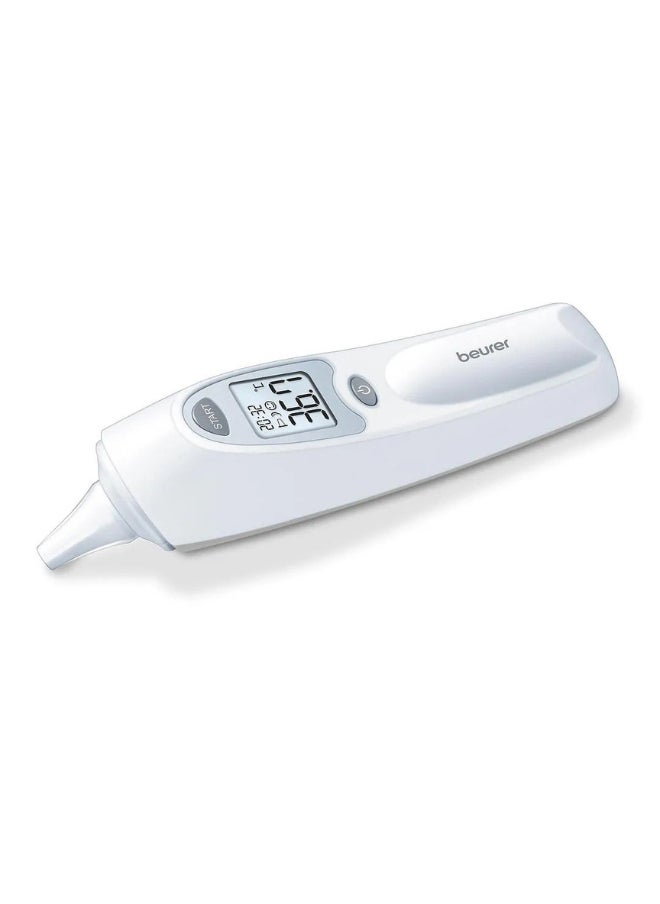 FT58 Ear Thermometer, Hygienic And Safe Measurement, Interchangeable Protective Cap, Durable, 6 Months+, 15.5 X 3.8 X 4.7 CM  White And Grey