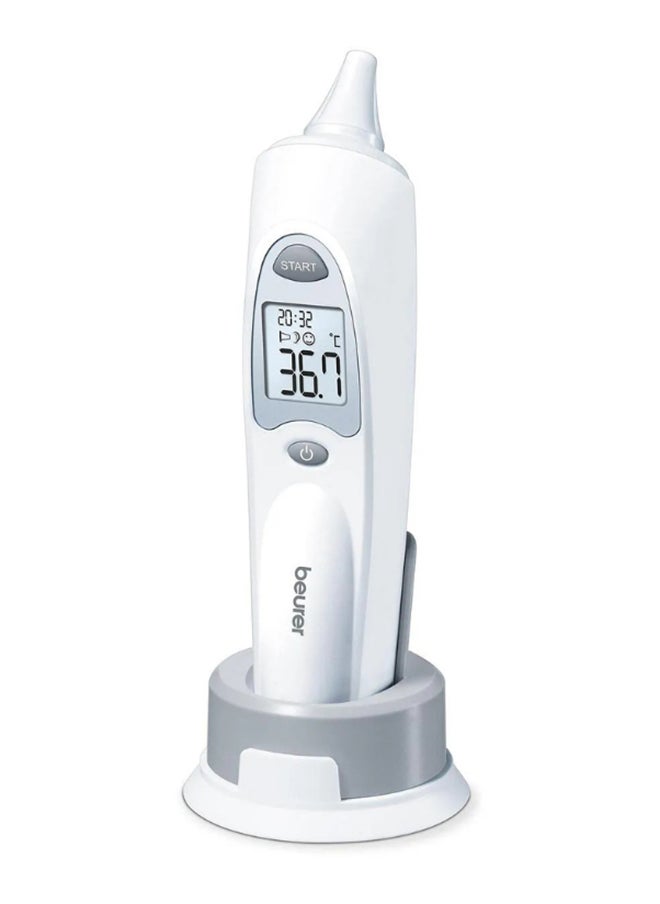 FT58 Ear Thermometer, Hygienic And Safe Measurement, Interchangeable Protective Cap, Durable, 6 Months+, 15.5 X 3.8 X 4.7 CM  White And Grey