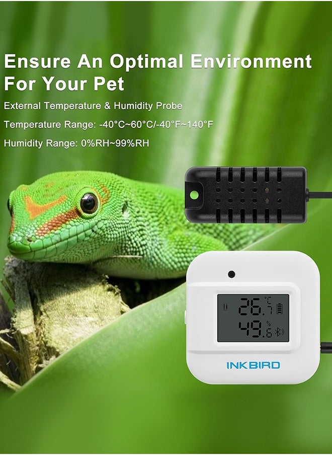 INKBIRD Bluetooth Temperature and Humidity Monitor Thermometer Hygrometer Smart Sensor IBS-TH2 Plus with External Temperature & Humidity Probe Indoor Supports Temp Humid Probe