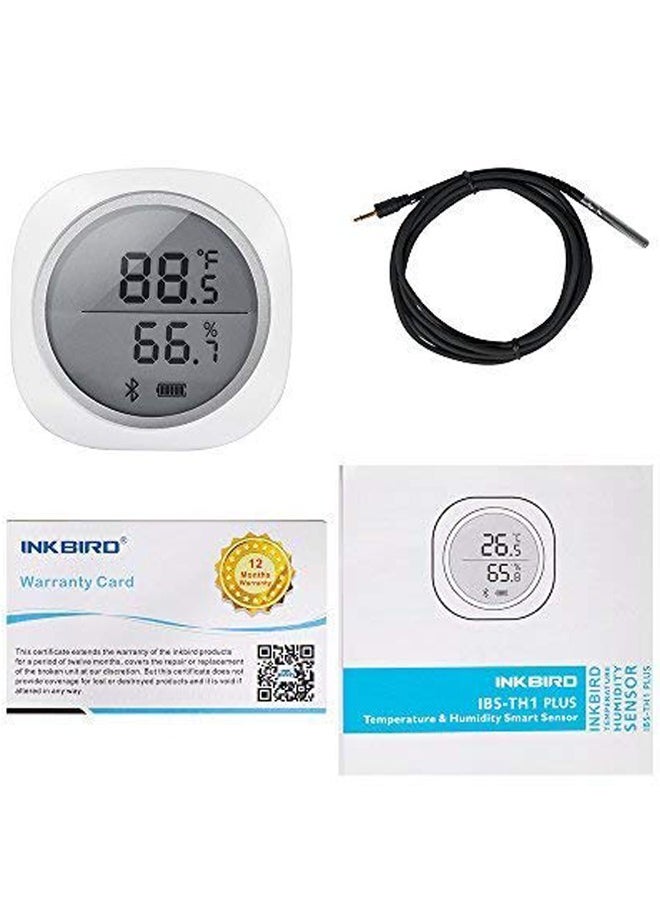 INKBIRD Smart Sensor Data Logger Wireless Temp RH Monitor Device Android iPhone Temperature Humidity Recorder Thermometer Hygrometer IBS-TH1 Plus Humidor Basement Guitar Greenhouse