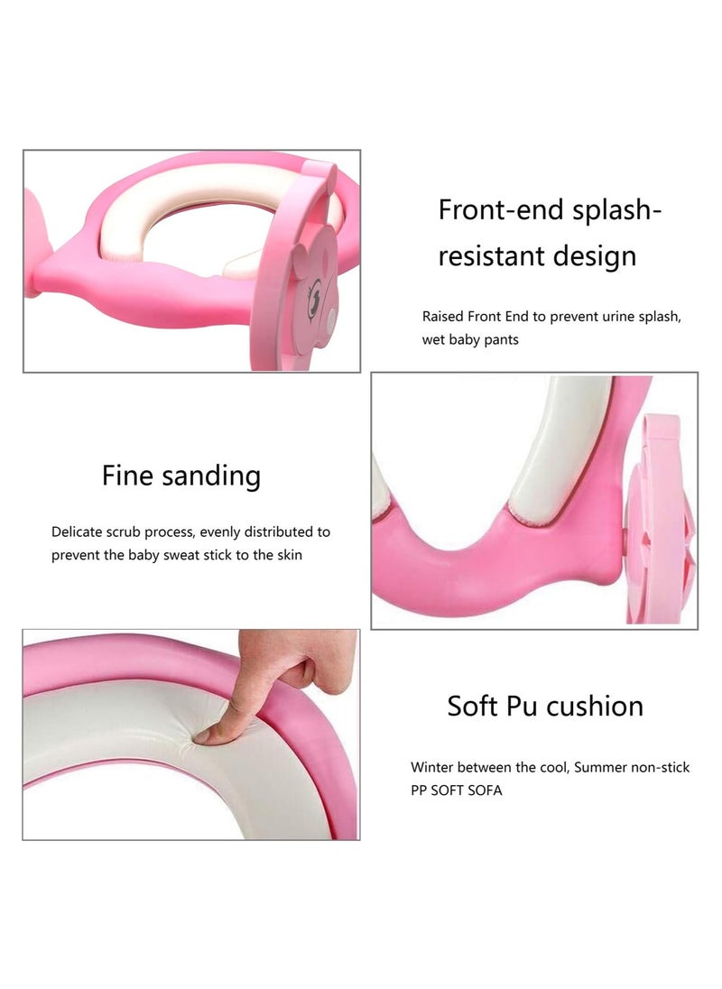 Pink Dream Toilet Trainer Deer Pattern Adjustable Toilet Seat with Ladder with Step Stool up Toilet Ladder Chair for Toddlers Anti Slip Toilet Training Step