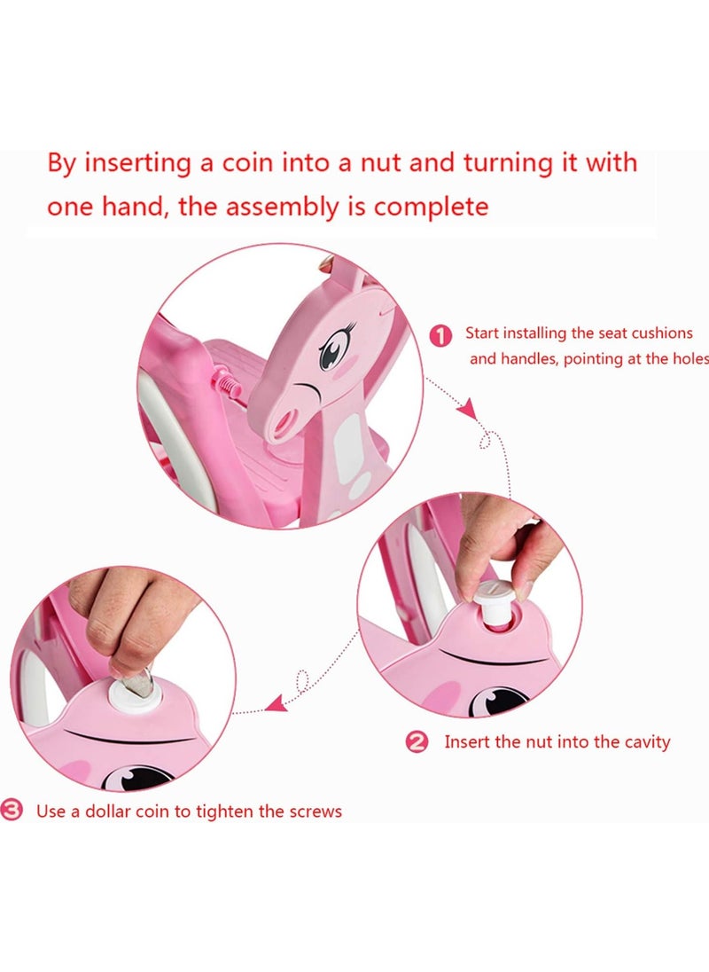 Pink Dream Toilet Trainer Deer Pattern Adjustable Toilet Seat with Ladder with Step Stool up Toilet Ladder Chair for Toddlers Anti Slip Toilet Training Step