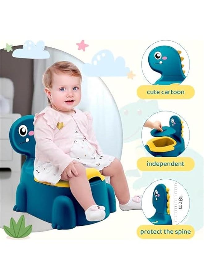 Durku Potty Seat potty Training Chair Baby Toddler Boys Girls Toddler Dinosaur Potty Comfortable children 1-6 years old Baby toilet Toddler Animal potty seat with lid back potty trainer (Blue)