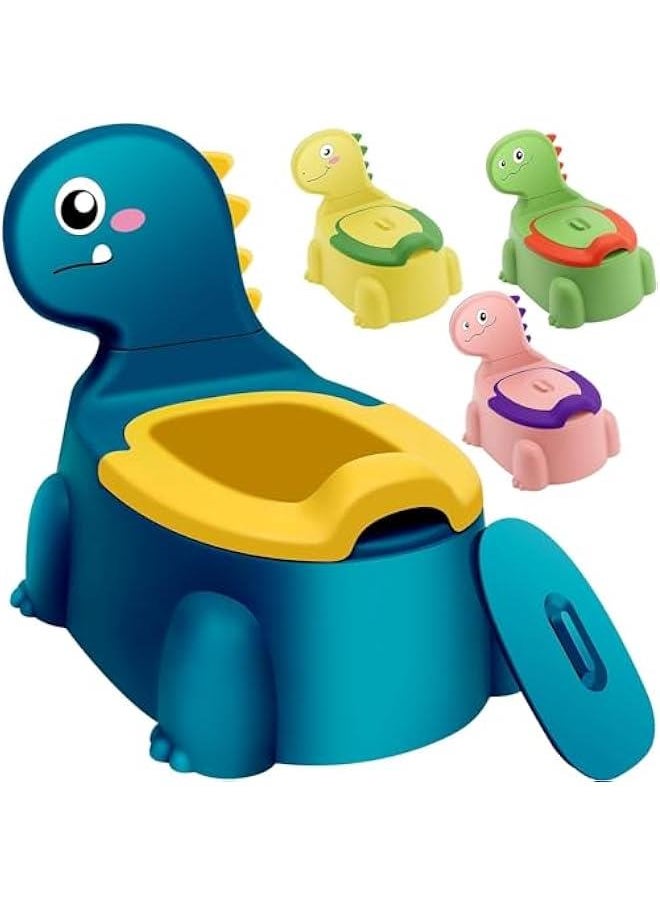 Durku Potty Seat potty Training Chair Baby Toddler Boys Girls Toddler Dinosaur Potty Comfortable children 1-6 years old Baby toilet Toddler Animal potty seat with lid back potty trainer (Blue)