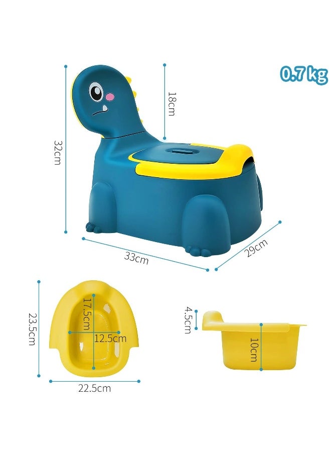 Kids Dinosaur Potty Training Chair - Comfortable Toddler Toilet Trainer with Lid for Boys and Girls, Ages 1-6