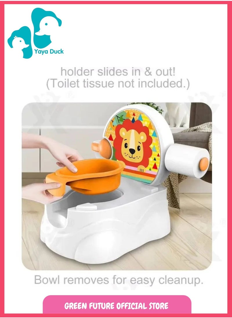 Baby Potty Seat | Training Toilet Seat with Lid | Toddler Potty Chair for Kids | Infant Potty Training Chair - Yellow