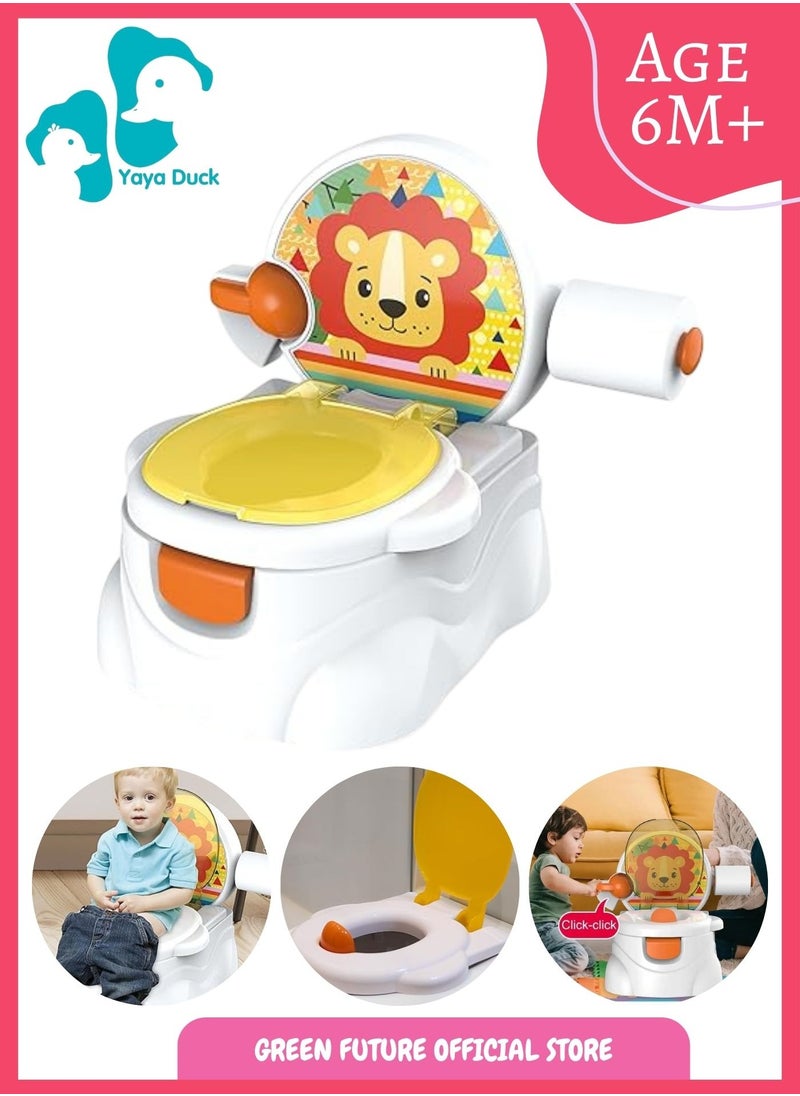 Baby Potty Seat | Training Toilet Seat with Lid | Toddler Potty Chair for Kids | Infant Potty Training Chair - Yellow