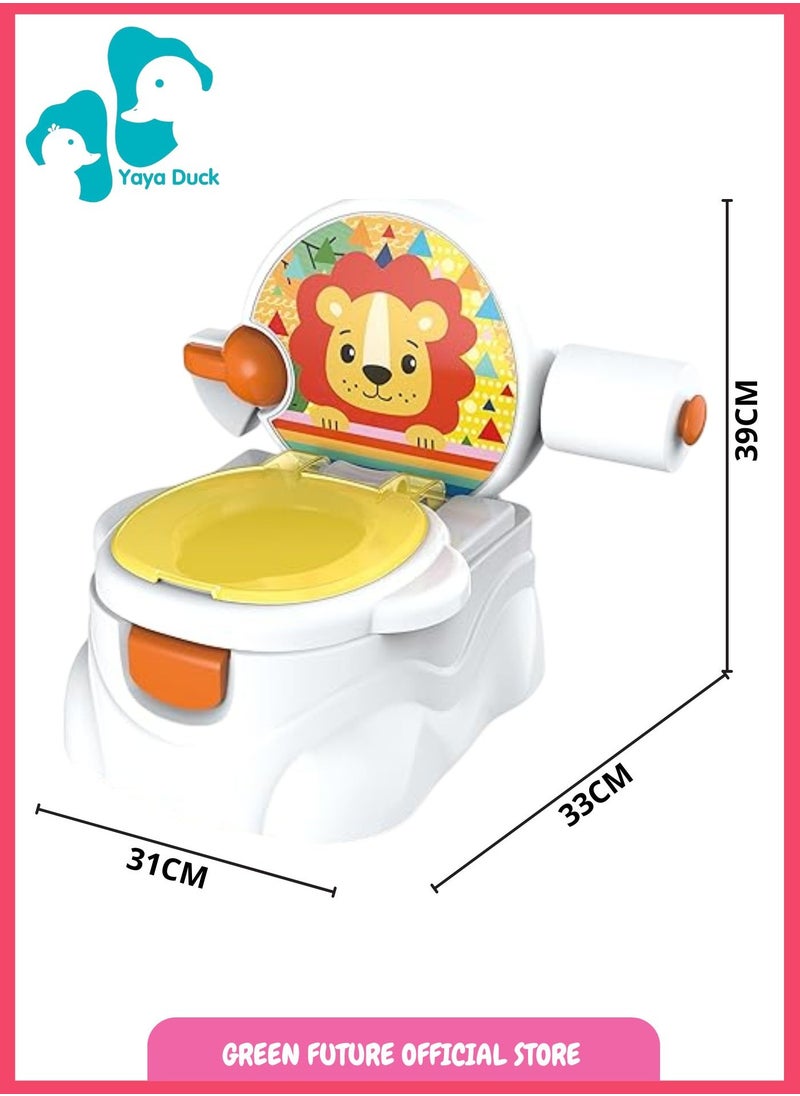 Baby Potty Seat | Training Toilet Seat with Lid | Toddler Potty Chair for Kids | Infant Potty Training Chair - Yellow