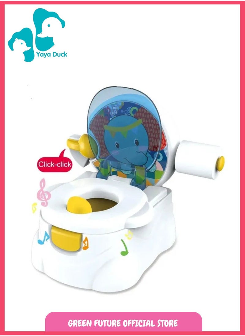 Baby Potty Seat | Training Toilet Seat with Lid | Toddler Potty Chair for Kids | Infant Potty Training Chair - Blue