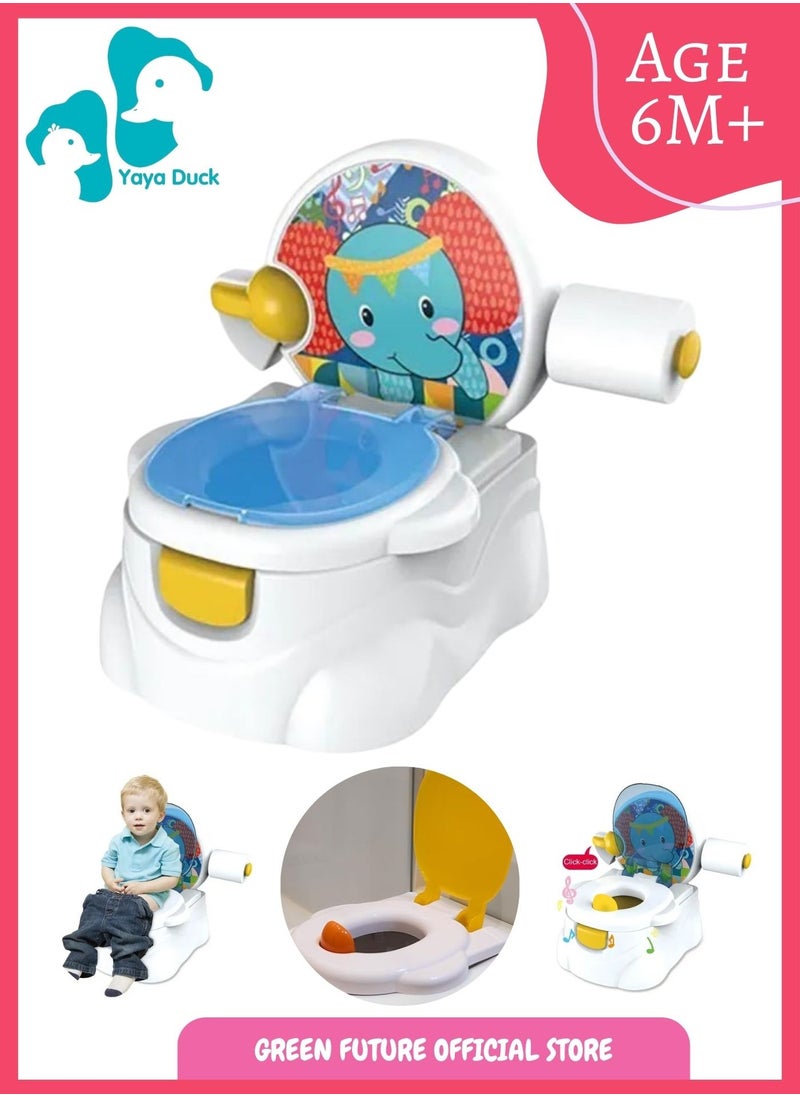 Baby Potty Seat | Training Toilet Seat with Lid | Toddler Potty Chair for Kids | Infant Potty Training Chair - Blue