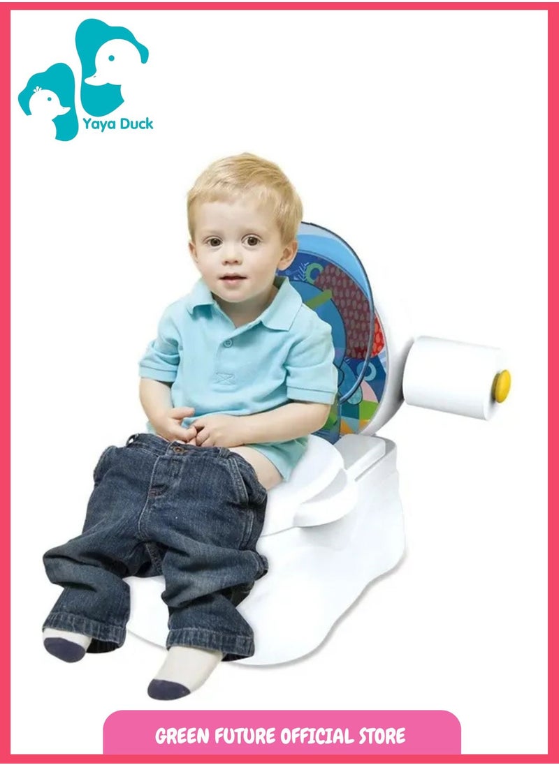 Baby Potty Seat | Training Toilet Seat with Lid | Toddler Potty Chair for Kids | Infant Potty Training Chair - Blue