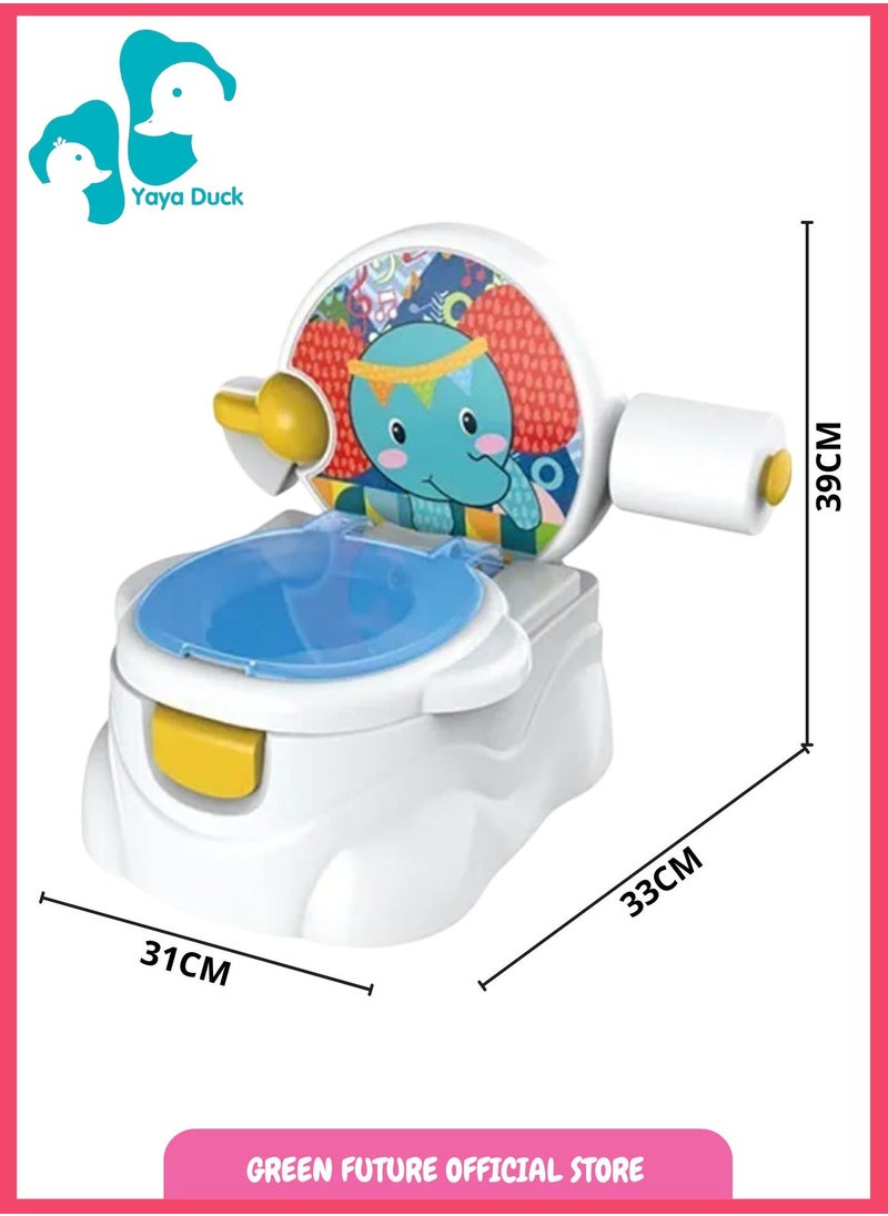 Baby Potty Seat | Training Toilet Seat with Lid | Toddler Potty Chair for Kids | Infant Potty Training Chair - Blue