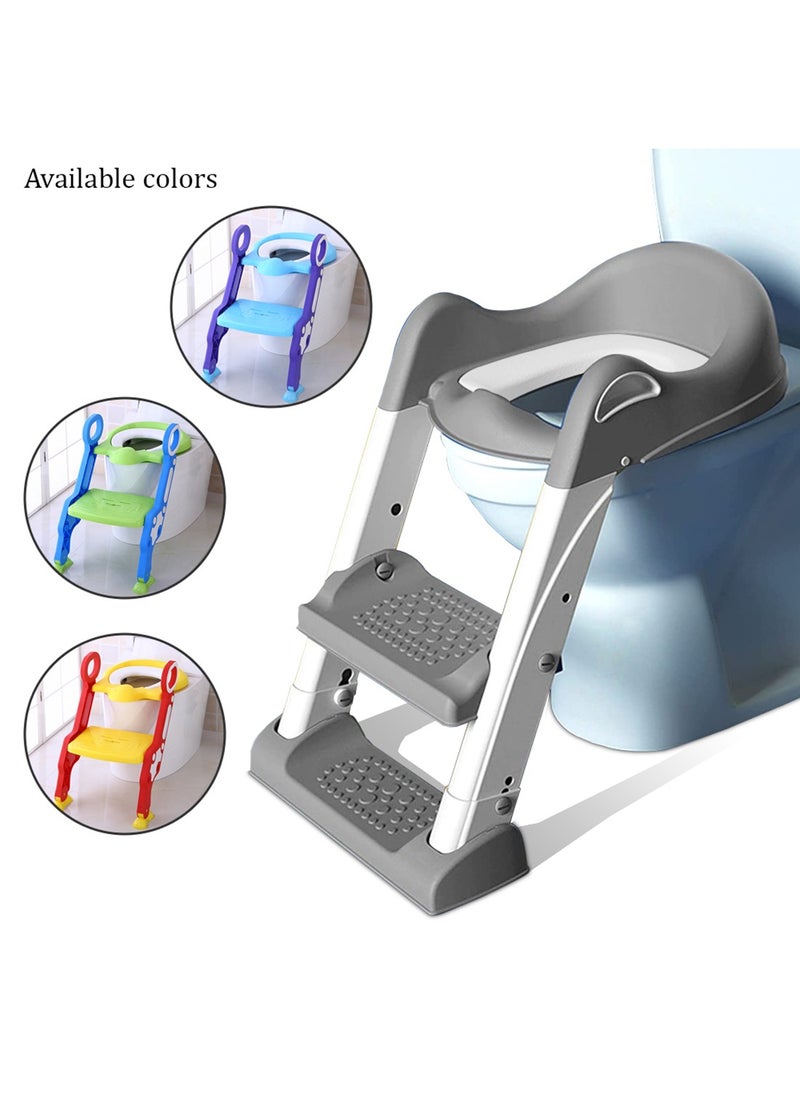 Step Stool Foldable Potty Trainer Seat - Grey