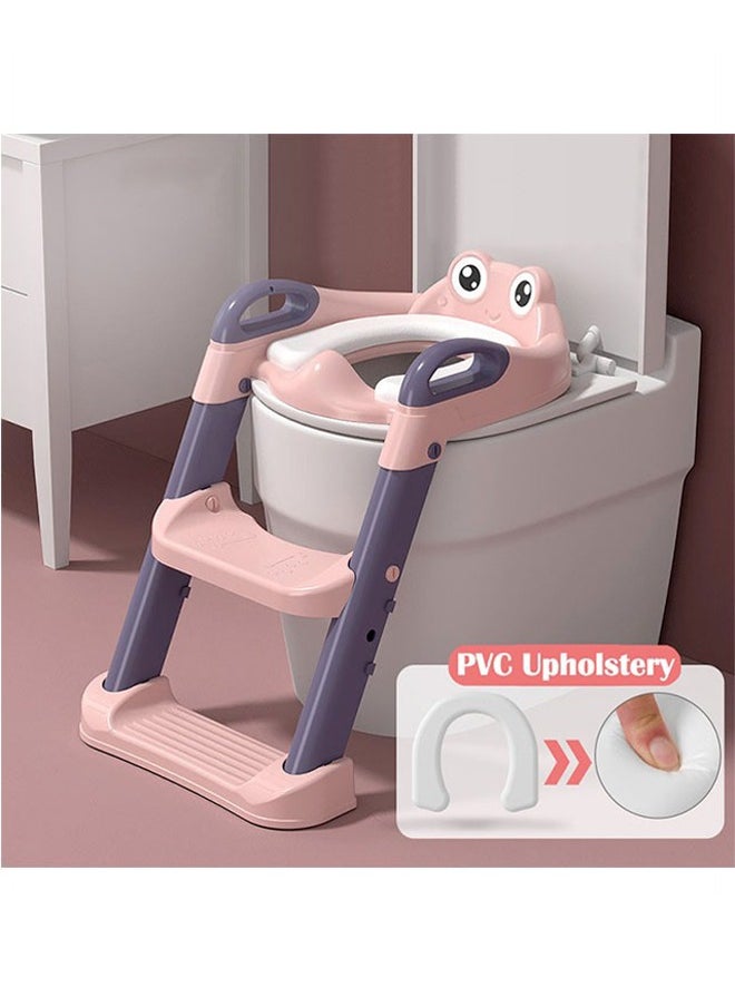 Baby Folding Anti-Slip Potty Training Toilet Chair With Adjustable Ladder