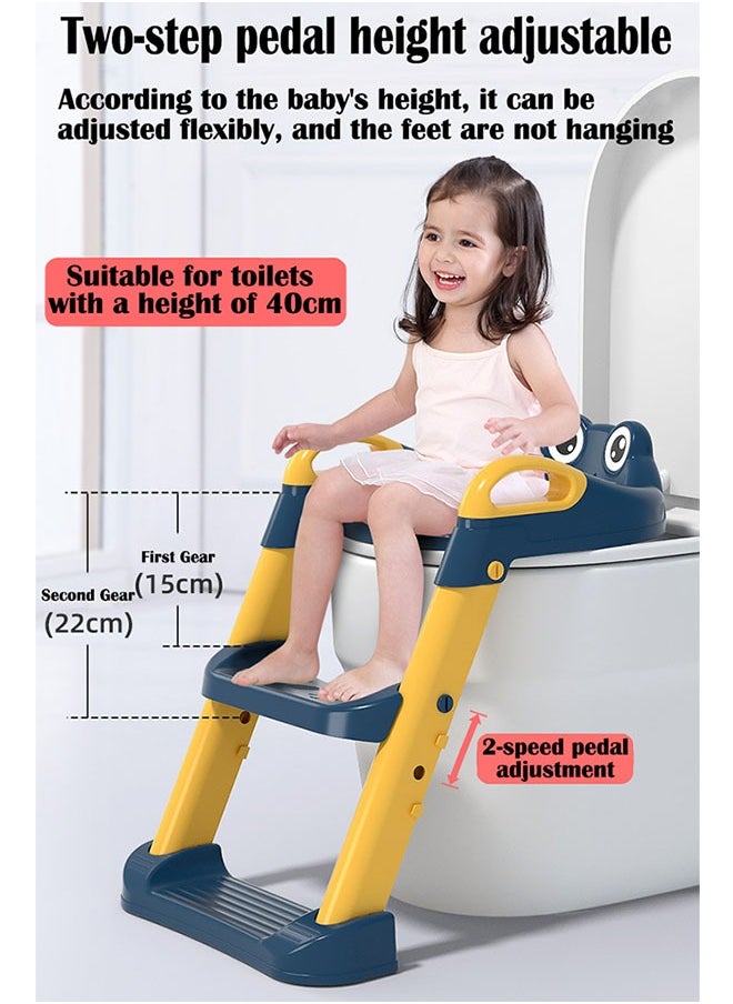 Baby Folding Anti-Slip Potty Training Toilet Chair With Adjustable Ladder