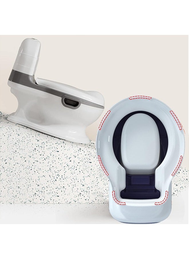 Potty Training Toilet,Realistic Potty Training Toilet Looks and Feels Like an Adult Toilet - Potty Training Seat for Toddlers & Kids – Easy to Empty and Clean (Gray), Free Toilet Brush + 10 Cleaning Bags