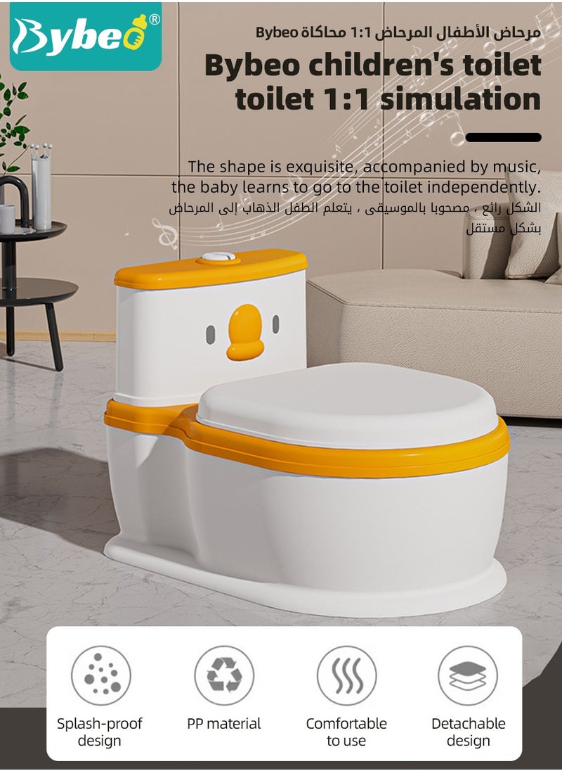 Baby Potty Training Seat, Kid Size Potty, Realistic Potty Training Toilet with Lid Back, Babies Toilets with a Brush and 20pcs Clean Bag, for Toddlers Infants Kids Boys Girls, Easy to Empty and Clean