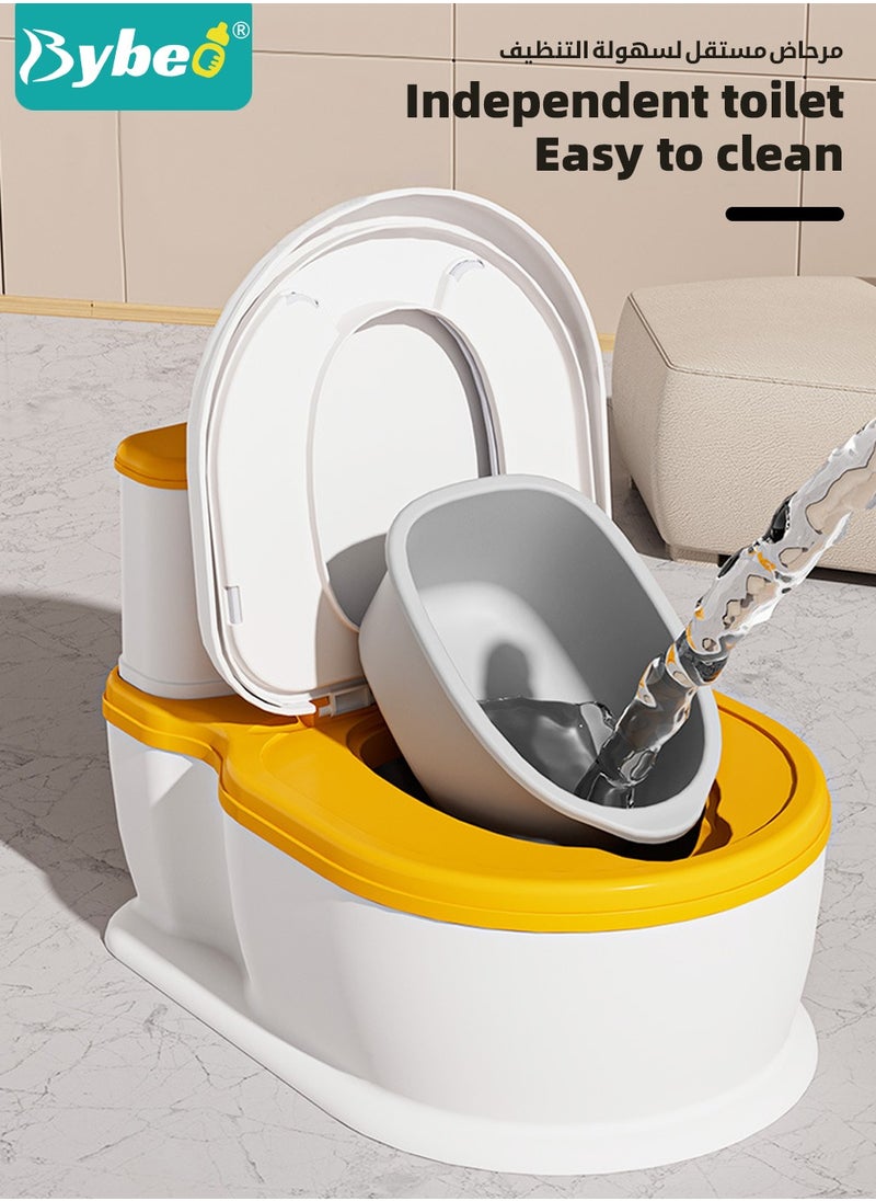 Baby Potty Training Seat, Kid Size Potty, Realistic Potty Training Toilet with Lid Back, Babies Toilets with a Brush and 20pcs Clean Bag, for Toddlers Infants Kids Boys Girls, Easy to Empty and Clean