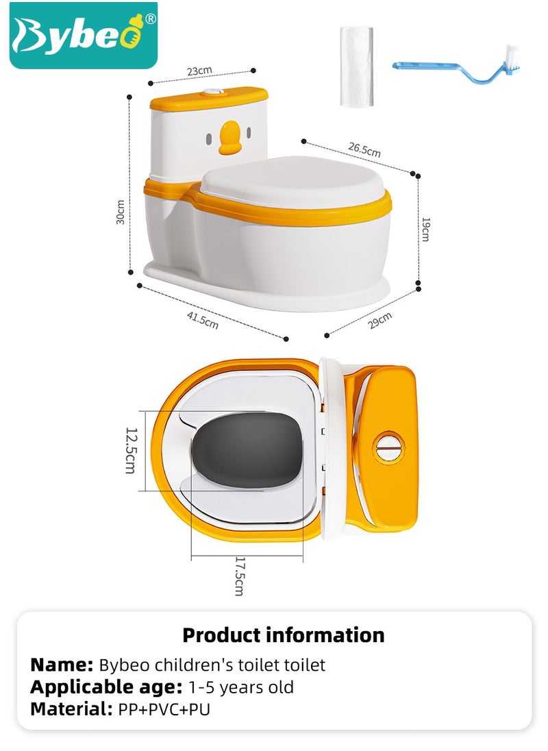 Baby Potty Training Seat, Kid Size Potty, Realistic Potty Training Toilet with Lid Back, Babies Toilets with a Brush and 20pcs Clean Bag, for Toddlers Infants Kids Boys Girls, Easy to Empty and Clean