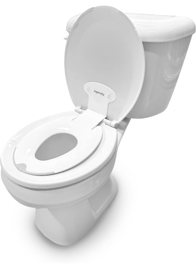 Ingenuity ITY Flip & Sit Potty Seat (White) – Easy to Set Up & Remove Potty Training Seat That Attaches to Adult Toilet Seat