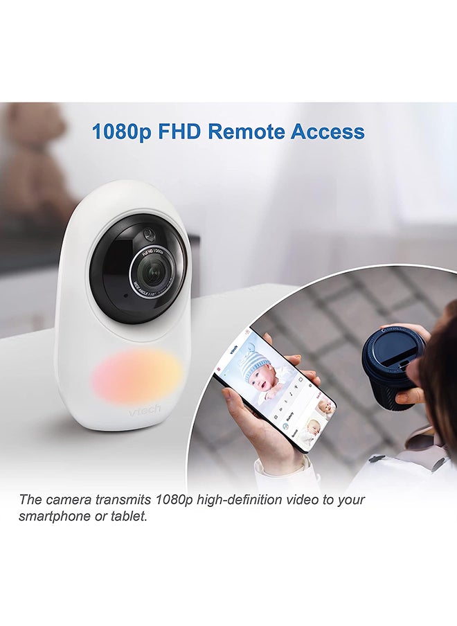 2.8 Inch 2 Camera Smart Wi Fi 1080P Hd Video Baby Monitor With Remote Access White