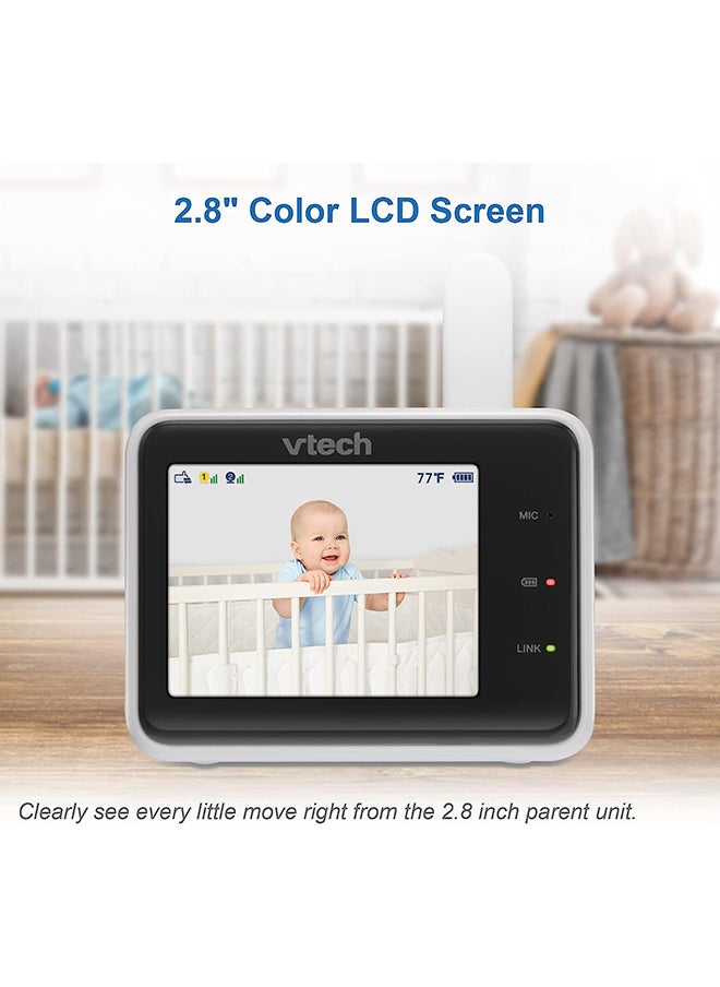 2.8 Inch 2 Camera Smart Wi Fi 1080P Hd Video Baby Monitor With Remote Access White