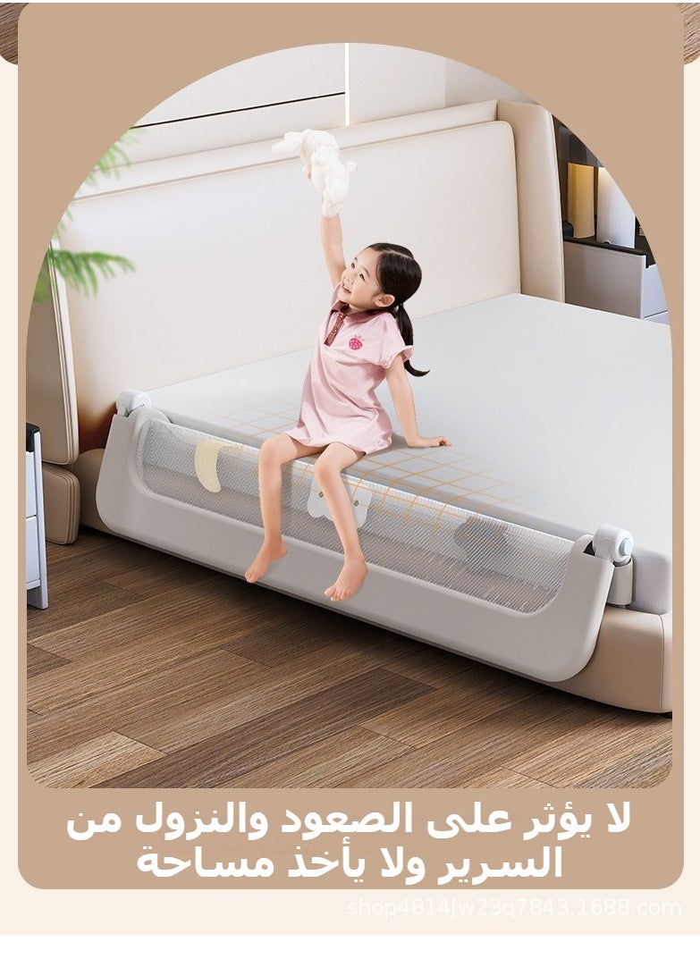 Bed Guard Rail for Toddlers Swing Down  Height Adjustable Folding up Extra Tall Bed Rail for Toddlers with Reinforced Anchor Baby Bed Safety Side Railing Guards for Twin, Queen, King, Full Size Bed,Grey