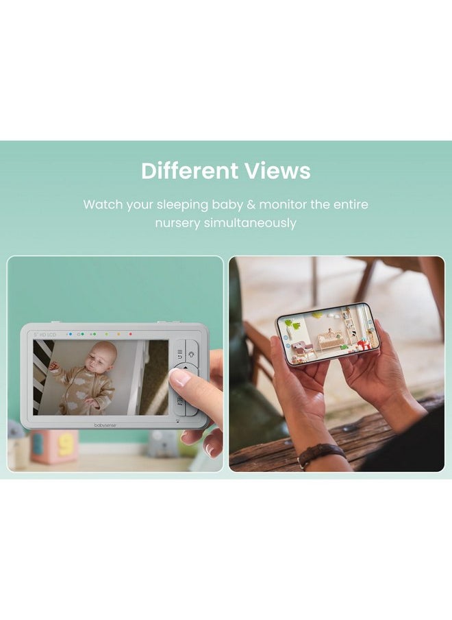 Babysense 3MP/HD Video Baby Monitor Bundle - WiFi Camera with App & Separate Non-WiFi Video Baby Monitor with Camera and Audio (Products Don't Connect/Pair with Each Other) - HDS2&FullPeek