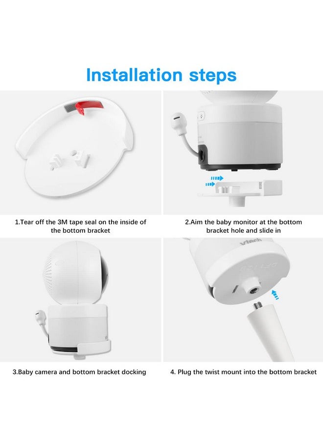Koroao Baby Monitor Mount for VTech VM5463/RM5764HD /RM5864HD/ RM7764HD/BM3800/BM4700/ BM5600/ BM5700 Baby Monitor Versatile Twist Mount Without Tools or Wall Damage