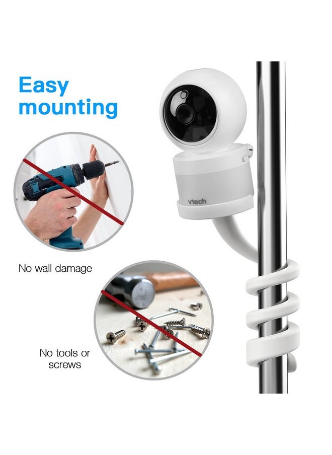 Koroao Baby Monitor Mount for VTech VM5463/RM5764HD /RM5864HD/ RM7764HD/BM3800/BM4700/ BM5600/ BM5700 Baby Monitor Versatile Twist Mount Without Tools or Wall Damage