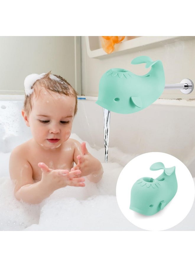PandaEar Baby Bathtub Faucet Cover for Kids Toddlers - Bath Spout Cover for Baby Bathroom Tub, Whale (Green)