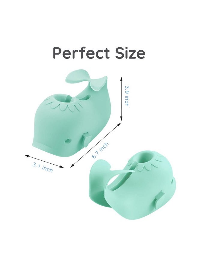PandaEar Baby Bathtub Faucet Cover for Kids Toddlers - Bath Spout Cover for Baby Bathroom Tub, Whale (Green)