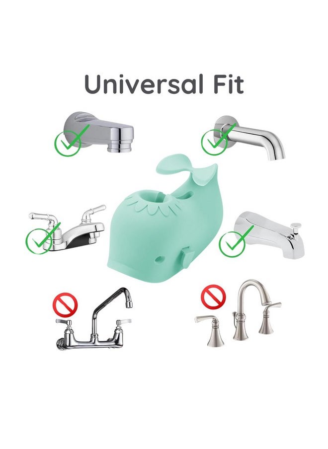 PandaEar Baby Bathtub Faucet Cover for Kids Toddlers - Bath Spout Cover for Baby Bathroom Tub, Whale (Green)