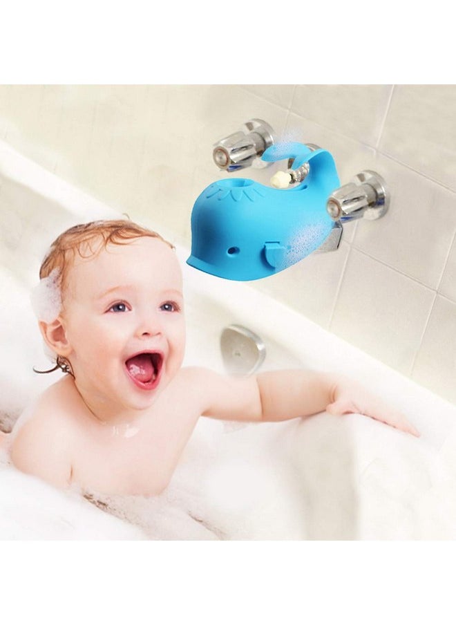 Bath Spout Cover, Faucet Cover Baby Bathroom Tub Faucet Cover Protector for Kids, Bathtub Spout Cover for Baby Kids Toddlers Protection Accessories Baby Safety Universal Bath Silicone Toys Whale Blue