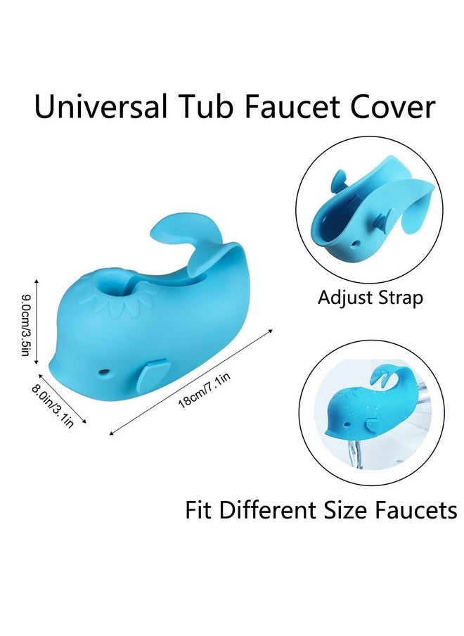 Bath Spout Cover, Faucet Cover Baby Bathroom Tub Faucet Cover Protector for Kids, Bathtub Spout Cover for Baby Kids Toddlers Protection Accessories Baby Safety Universal Bath Silicone Toys Whale Blue