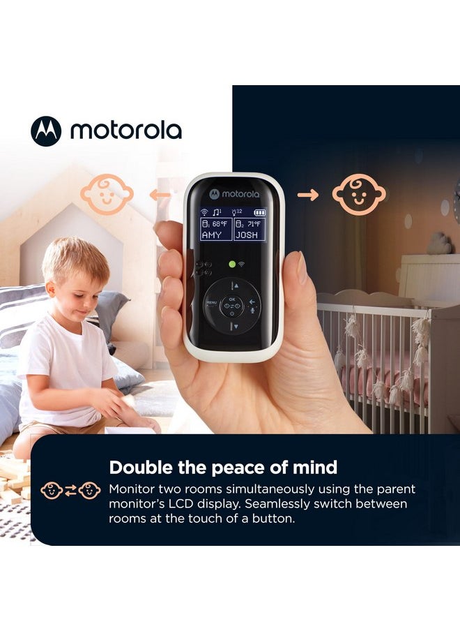 Motorola Nursery PIP15 Audio Baby Monitor, Dual Room HD Infant Monitor with Nightlight, 1500 Ft. Range, Two-Way Talk, Includes Parent Unit, 2 Monitors